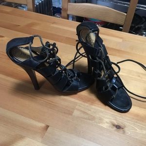 Yves Saint-Laurent lace up gladiator heels